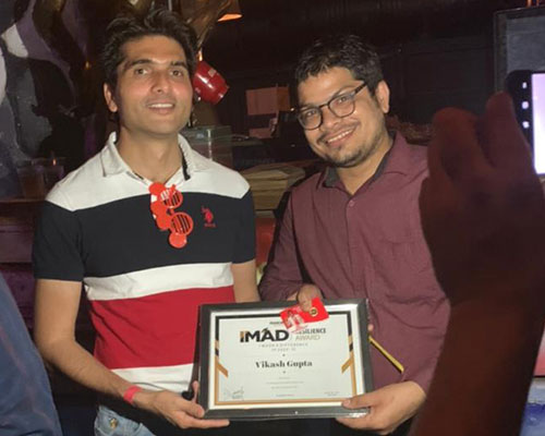 IMAD Award by Team Head - Vikash Gupta 